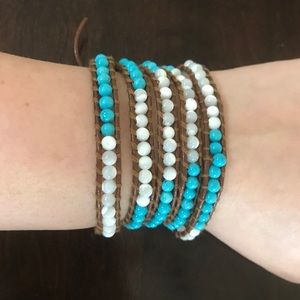 Turquoise and White Victoria Emerson Wrap Bracelet